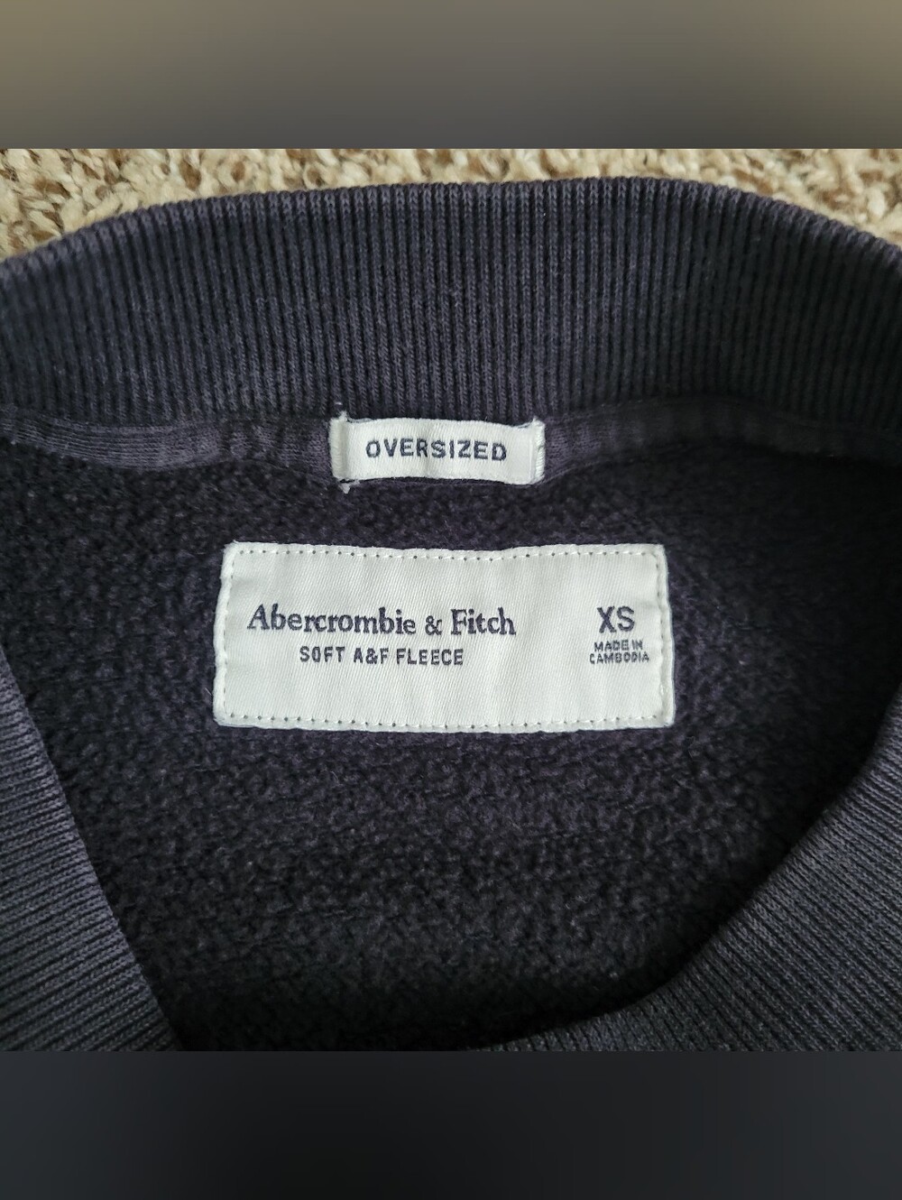 Abercrombie & Fitch Sweatshirt Badlands South Dakota Black Oversized Crew XS - Picture 3 of 4